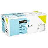 Chef's Larder 300 Napkins 2 Ply White 24cm  Adomoo